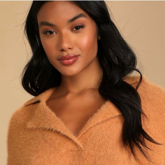 Lulus Cozy Delights Camel Eyelash Knit Sweater - Picture 4 of 10